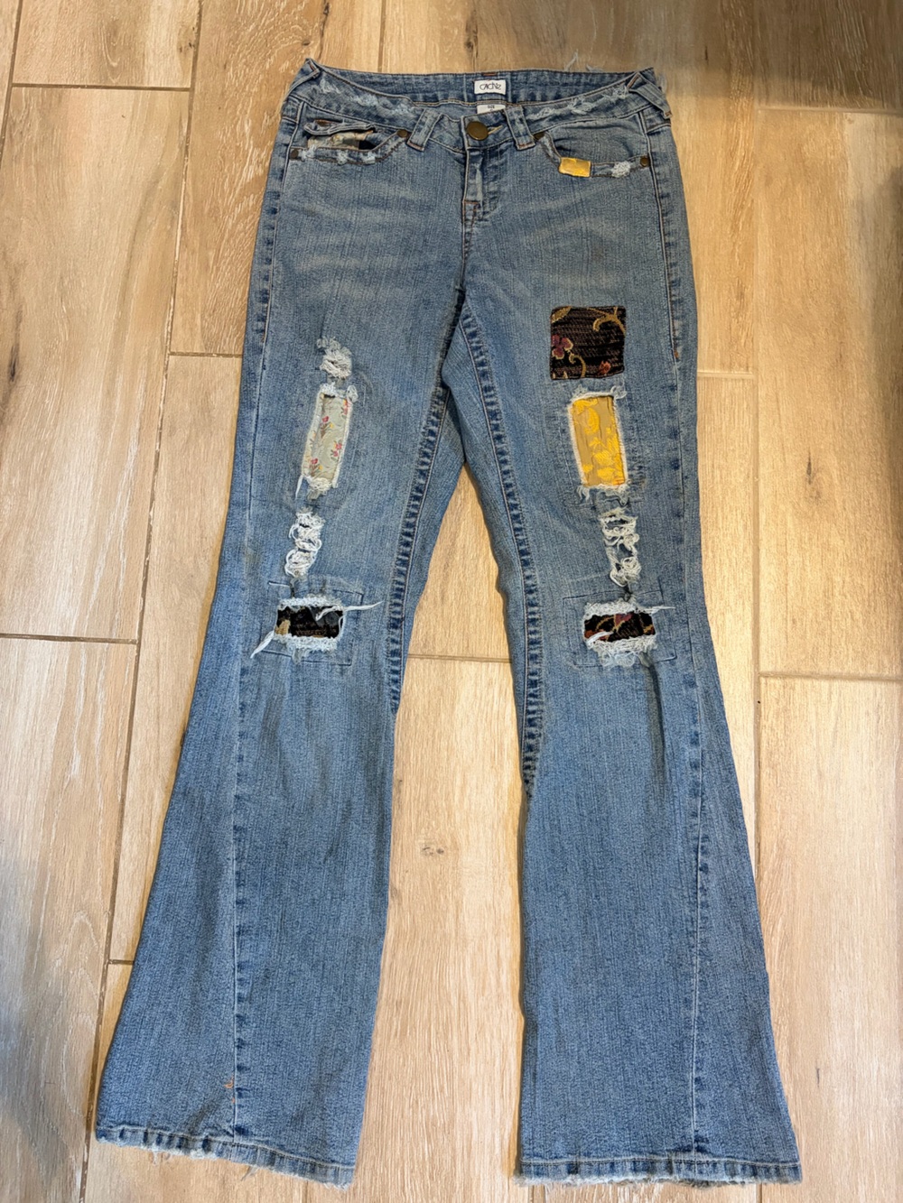 Vintage Y2K Distressed Patchwork Jeans